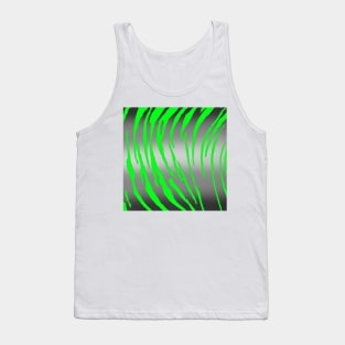 Silver Tiger Stripes Green Tank Top